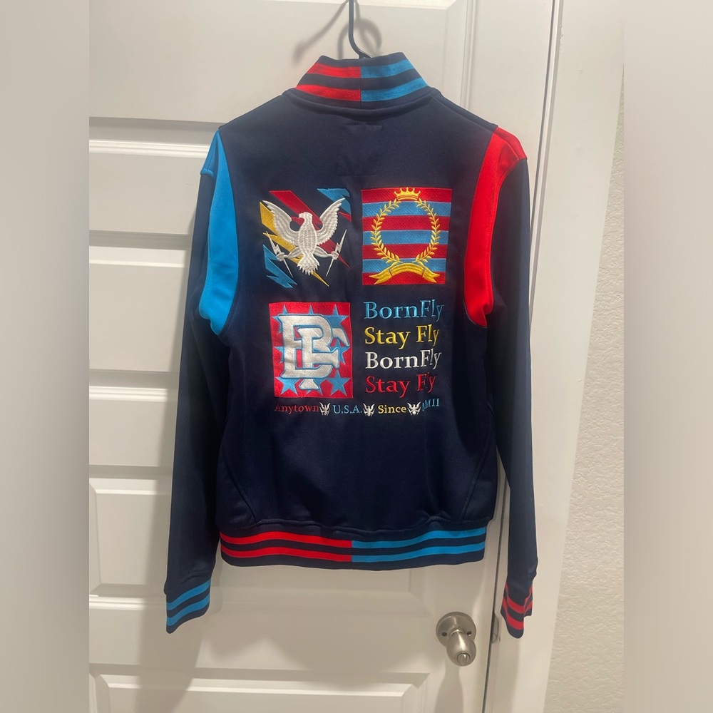 BORN FLY stay fly zip up patch embroidery JACKET SM